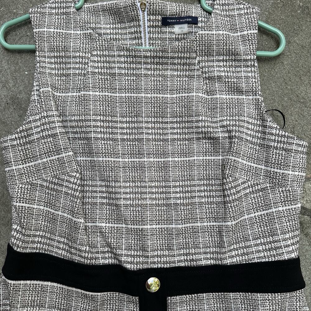 Tommy Hilfiger Dress Womens 10 Gray Plaid Sheath Career Office Glen Check - Picture 5 of 16